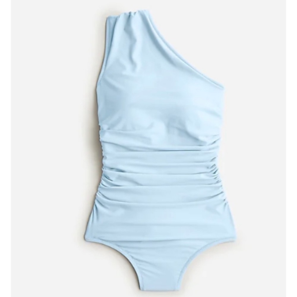 NWT J. Crew ruched one shoulder swimsuit